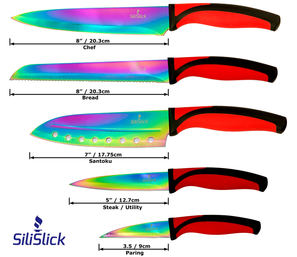 Kitchen Knife Set - Red Handle