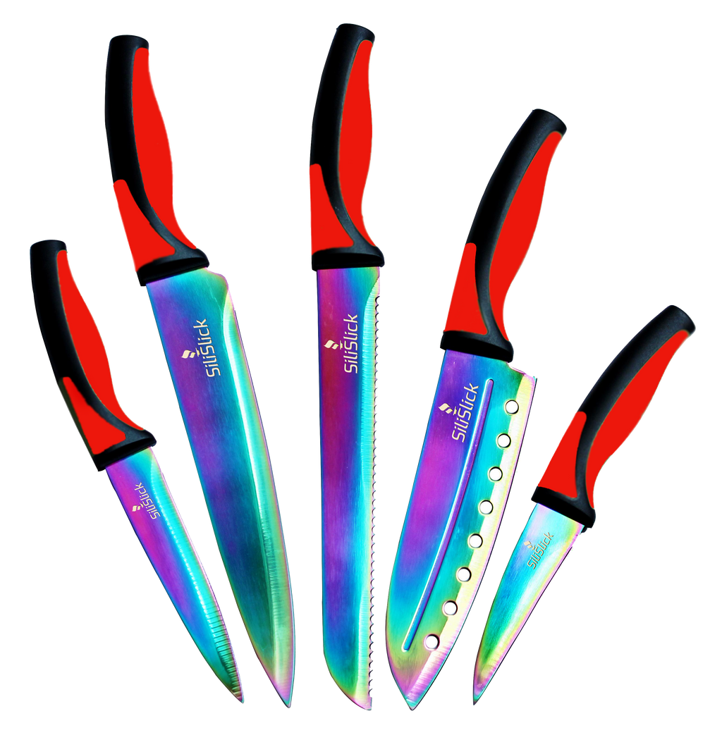 Kitchen Knife Set - Red Handle